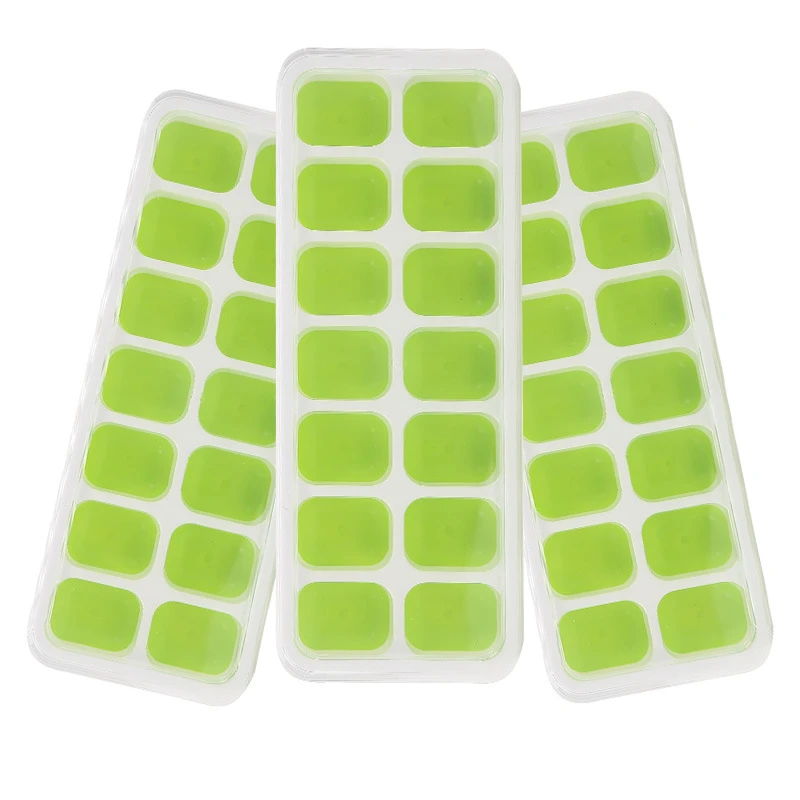 Amazon Top Selling LFGB Certified Silicone PP 14 Ice Cube Trays with Removable Lid