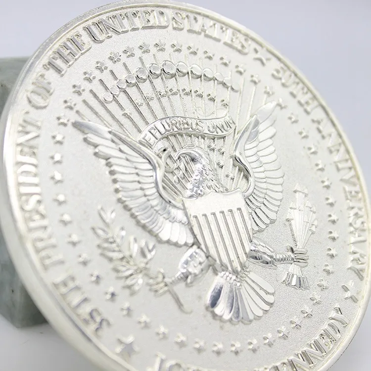 Silver 3D embossed Metal Coin Custom 3D Engraving Figure Commemorative Coin and Medals