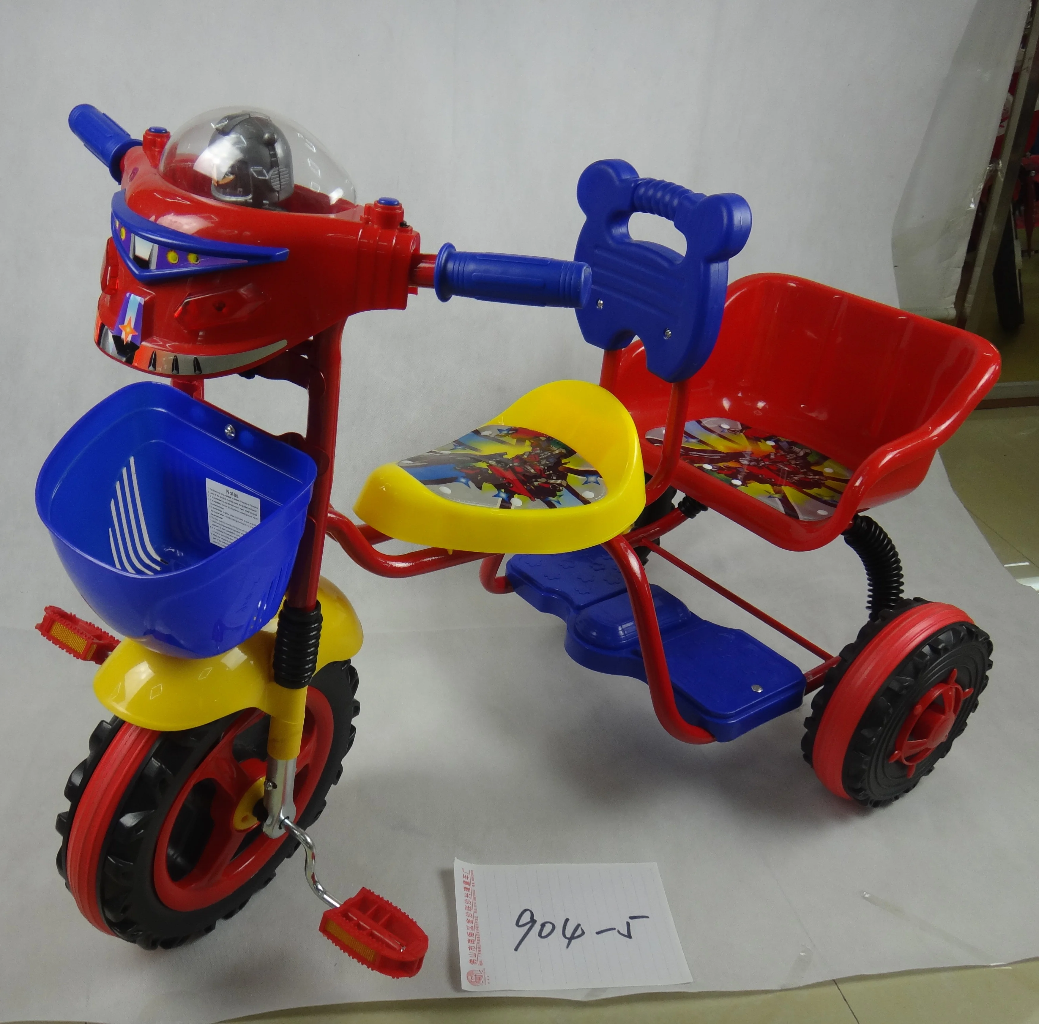 Hot sale design double seat kids tricycle 904