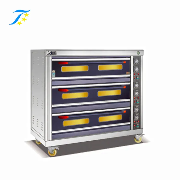 
3 Deck 9 Trays Oven Bakery,Single Phase Electric/Gas Oven 9 Trays 