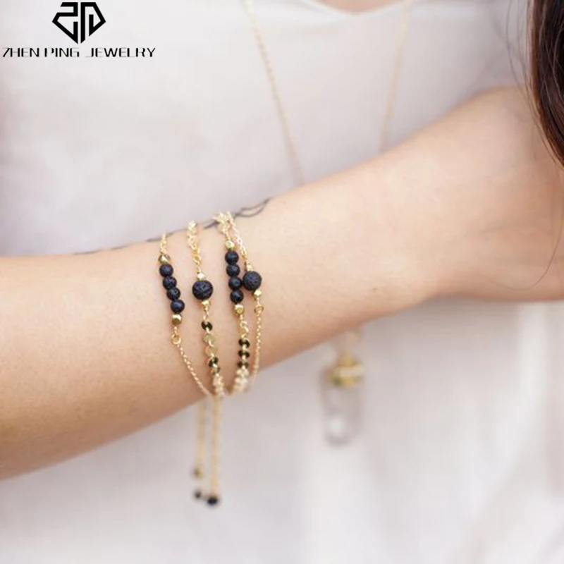 Lava Rock Jewelry Natural Porous and Absorb Diffuser Essential Oil LAVA Therapy Bracelet