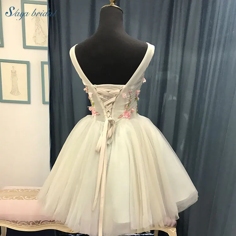 Короткая юбка с v-образным вырезом размера плюс выше с открытой спиной до колена платье подружки невесты