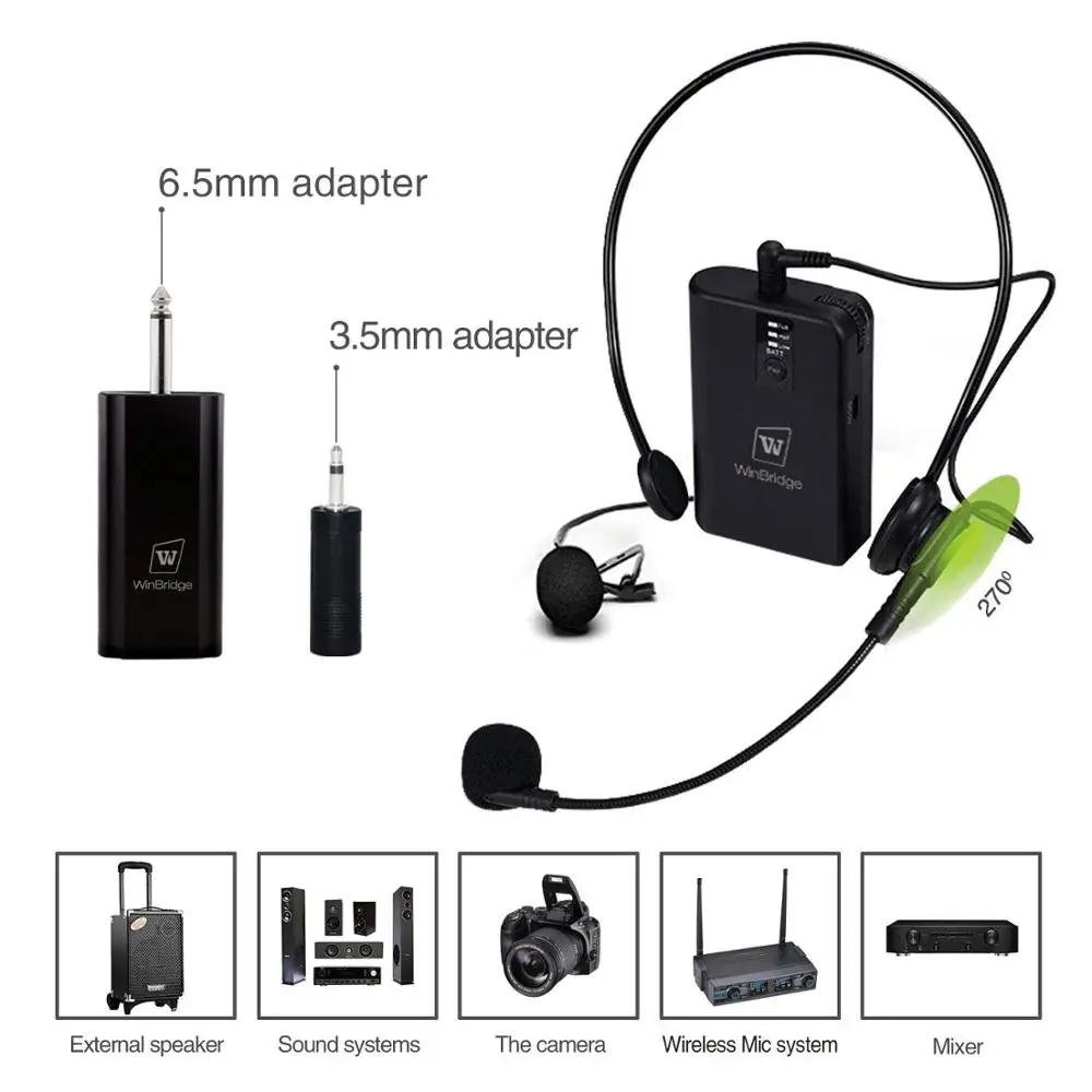 Портативный UHF беспроводной микрофон гарнитуры, поясная рация с приемником, идеально подходит для обучения