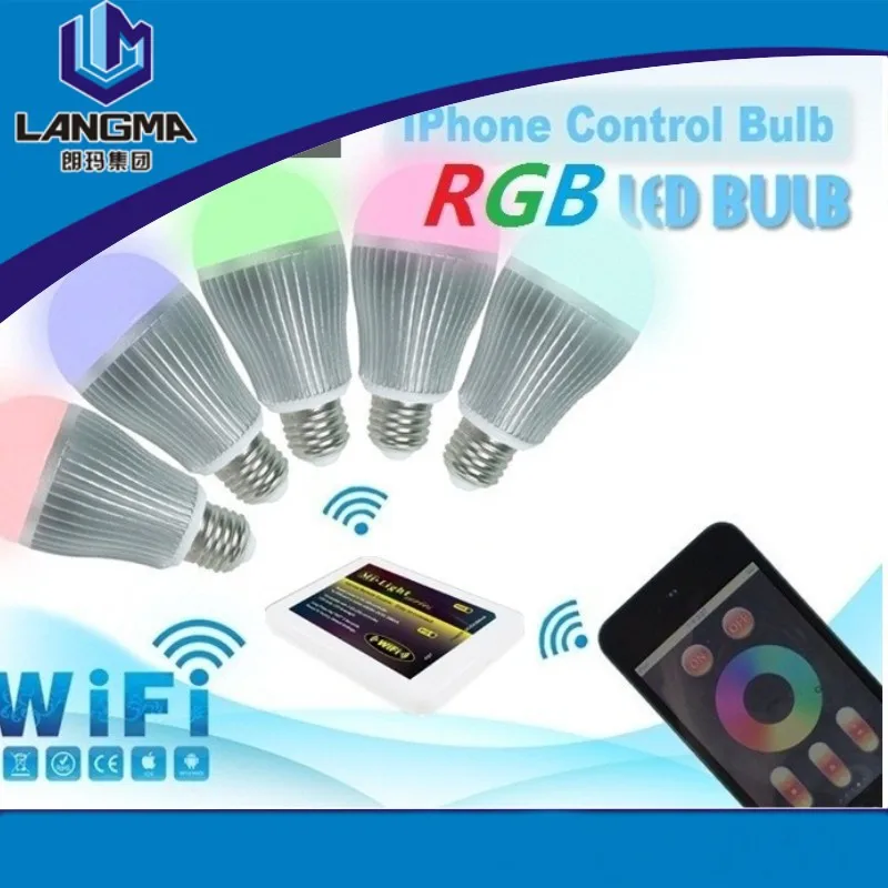 Langma WiFi контролируется mi.light полноцветный светодиодный смарт лампы