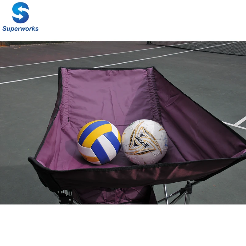 foldable basketball carrier trolley 4 wheels portable basketball ball cart