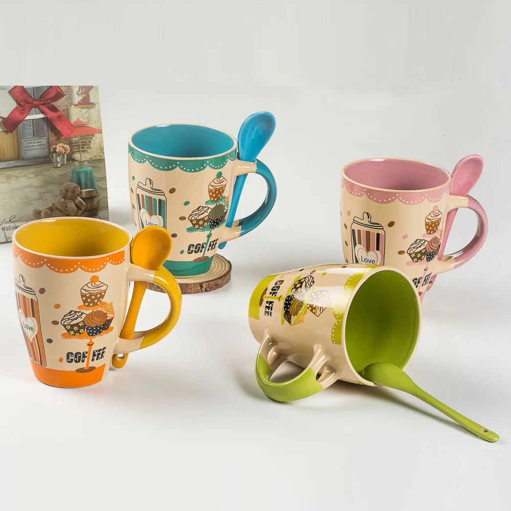 
New Fashion Ceramic Mug and Spoon for Coffee Wholesale 
