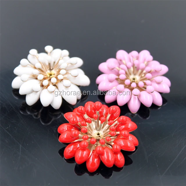 R113 cheap rhinestone flower bead shoe accessories metal shoe buckle for decoration