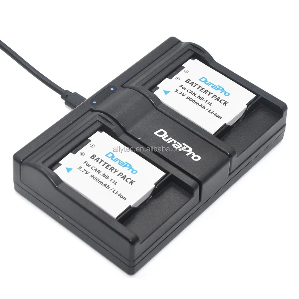 
DuraPro NB-11L USB Dual Charger for Canon NB 11L CB-2LD CB-2LFand PowerShot ELPH 110 HS 115 IS 130 135 140 150 160 170 cameras 
