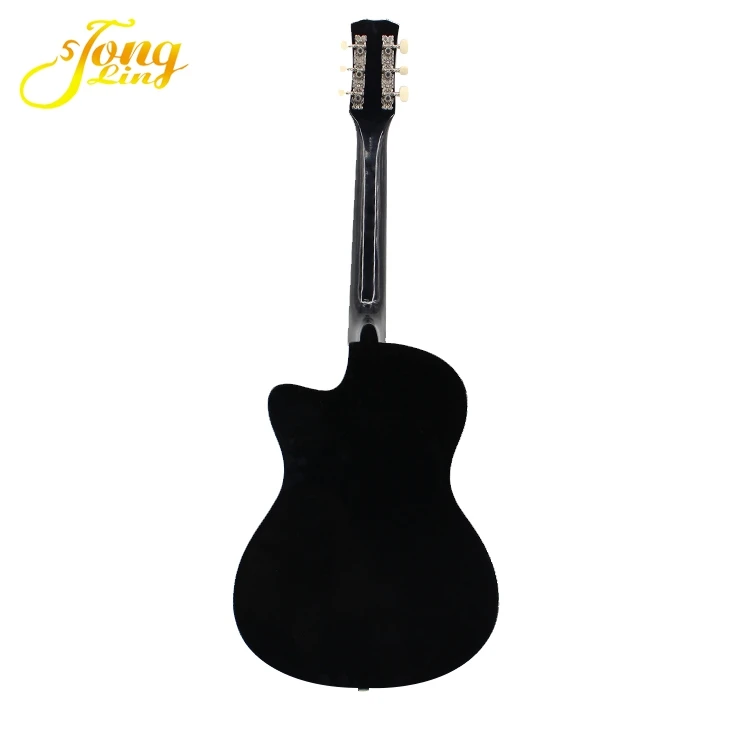 Full black round back  acoustic guitar with free hard case