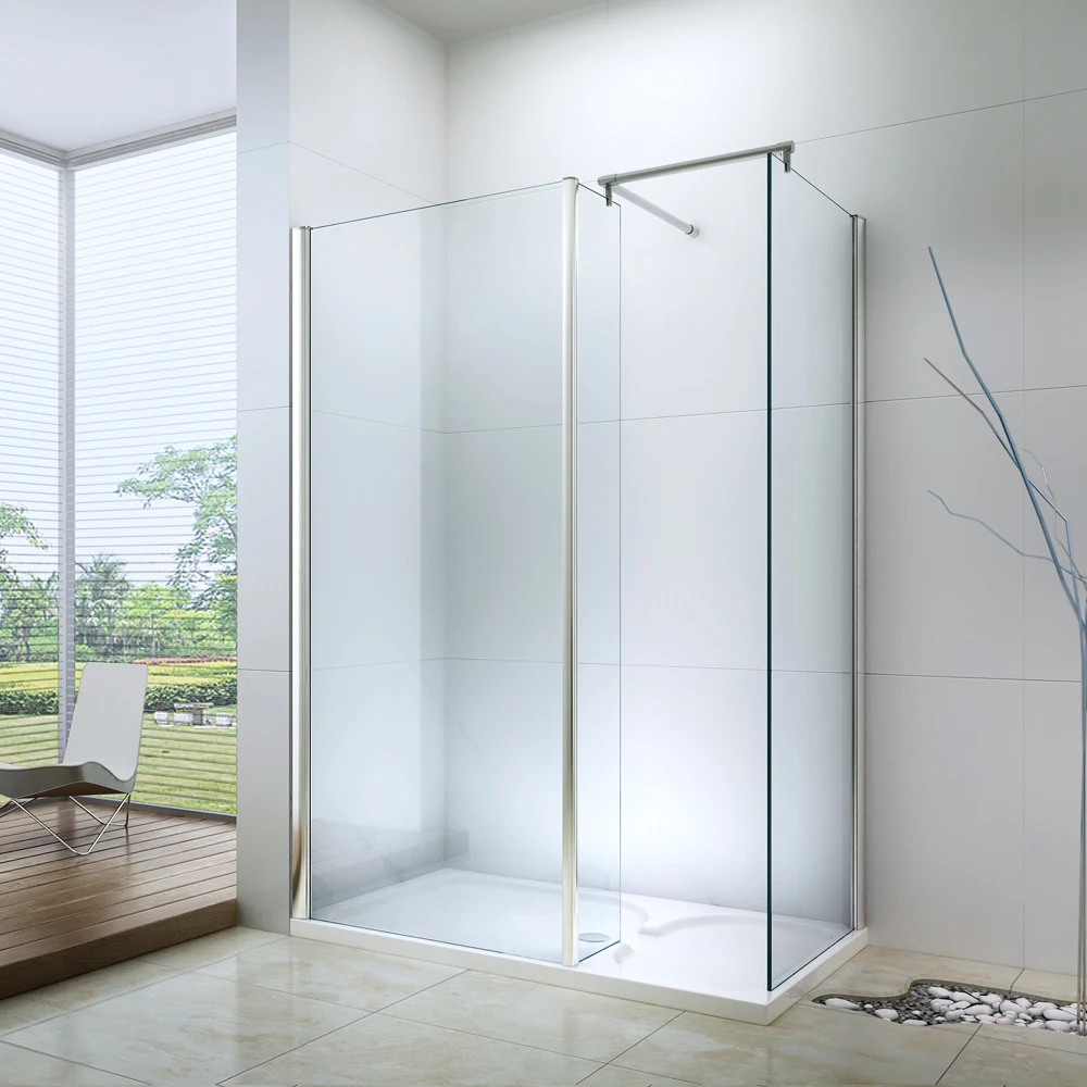 Walk in 6mm clear glass shower cabinet with rectangle tray