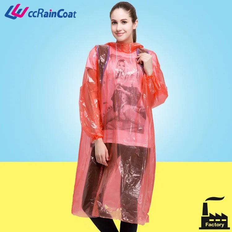 Germany Popular Clear Raincoat Women in Plastic Raincoats