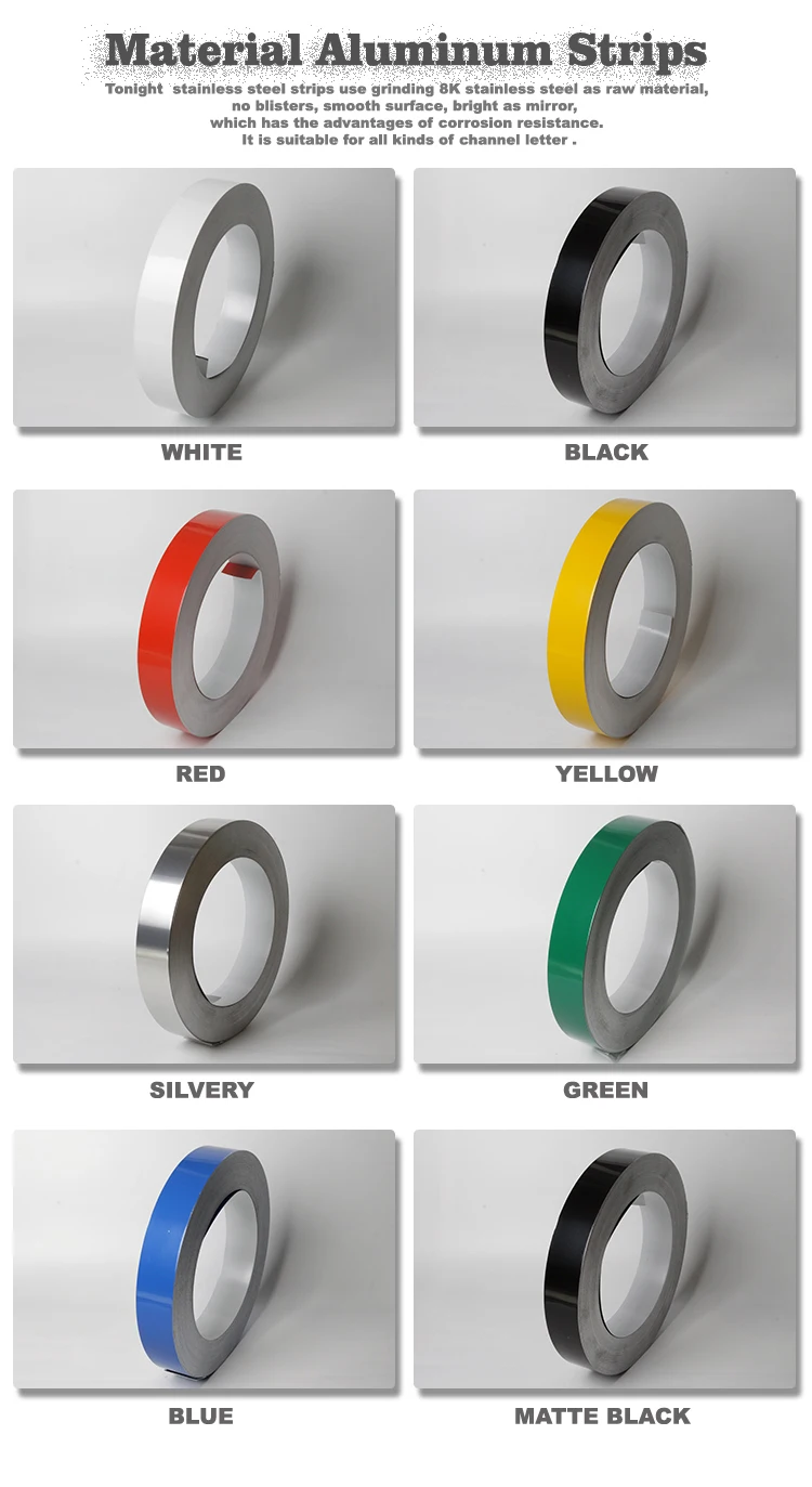 
color coated aluminum coil aluminum strip for channel letter sign China 