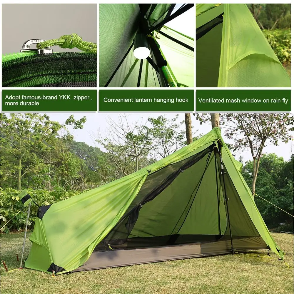 
3 Season 1 Person lightweight backpacking tent waterproof hiking tent backpacking bivvy tent 