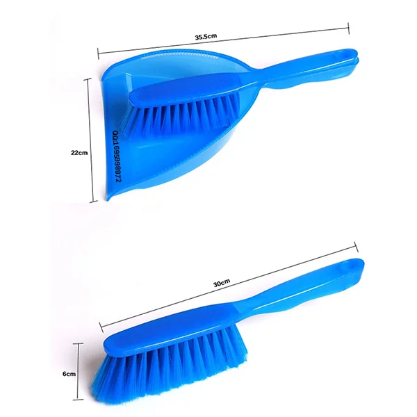HQ0777 home cleaning accessory plastic long handle table dustpan with brush set