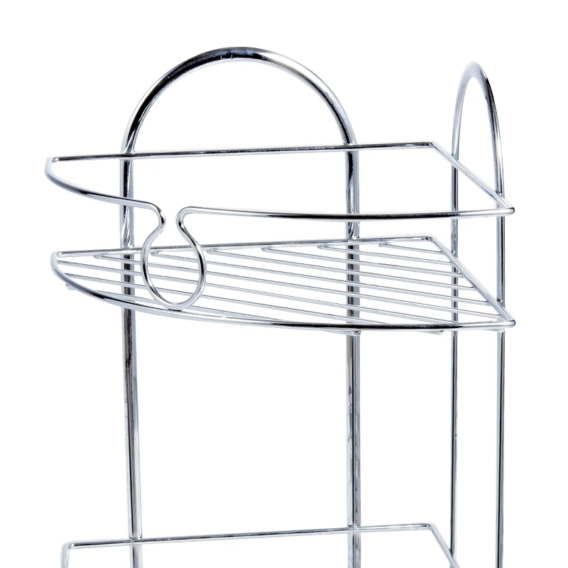 Bathroom Dual Tier Shelf Shower Shampoo Soap Cosmetic Iron CornorShelves Bathroom Accessories Storage Organizer Rack Holder