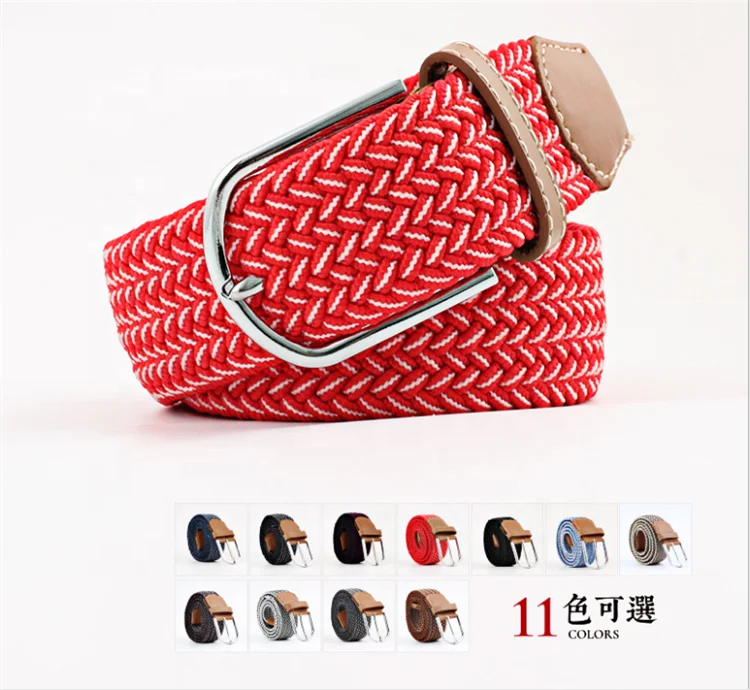 Ремень Эластичный Плетеный для мужчин и женщин, Модный Эластичный пояс с пряжкой с язычком для штанов