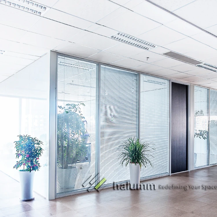 MDF Panel Partition Aluminum Frame Demountable Partitions Partition Walls in Wood for Interior,