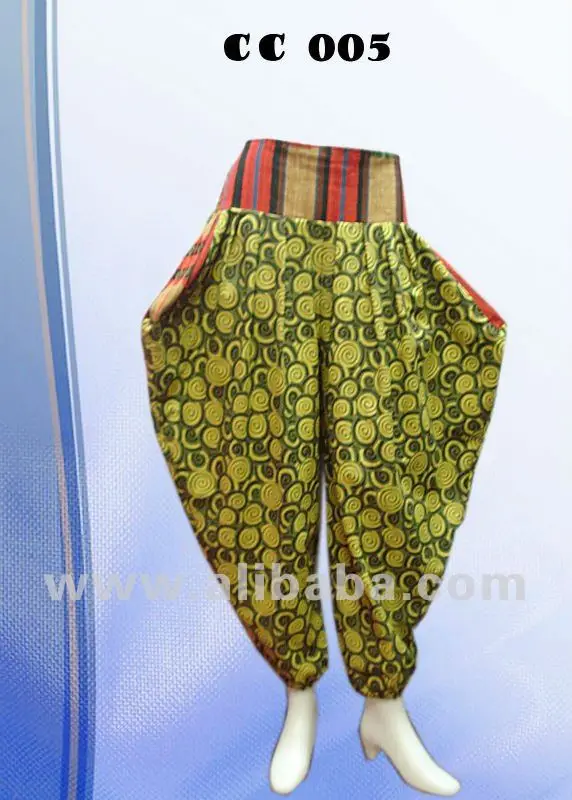
Triangle Cotton Legs Pants with Burmese Thick Handwoven Strip 