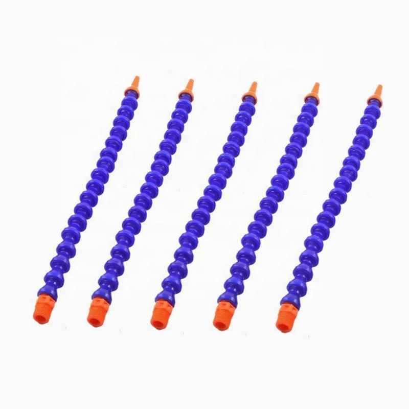 5PCS Blue Orange Light Water Pipes Round Nozzle 1/4PT Flexible Oil Coolant Pipe Hose For CNC Machine