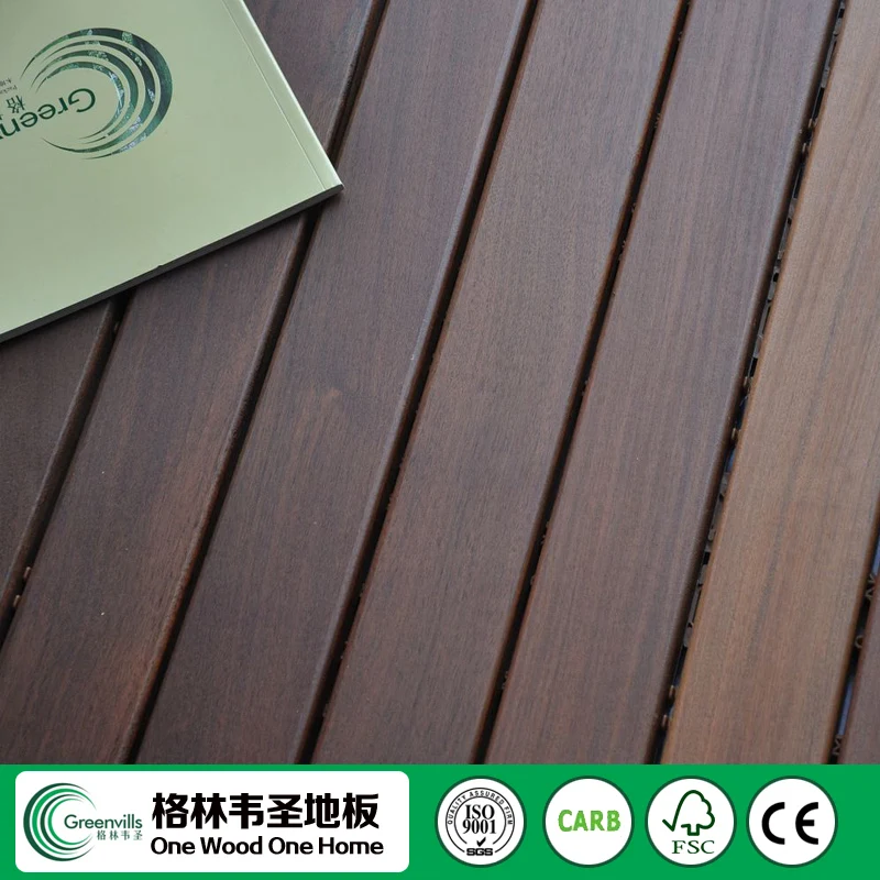 easy installed DIY IPE solid wood decking outdoor tiles hardwood interlocking