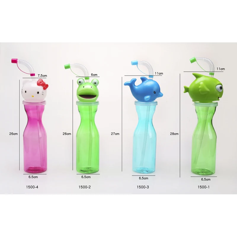 High Quality Plastic Cartoon Kids Yard Cup Drinking Juice straw cup