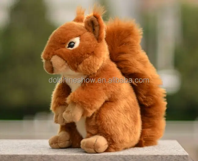 Wholesale lifelike squirrel plush toy cheap cute custom soft stuffed plush toy brown squirrel