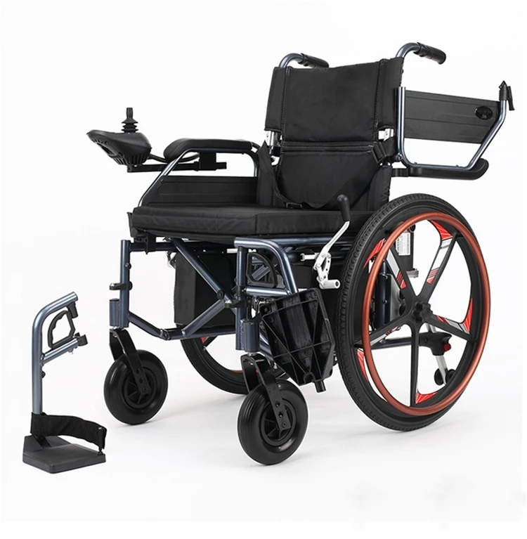China wheelchair wholesalers standard aluminum handicapped cheapest portable foldable power electric wheelchair for old man