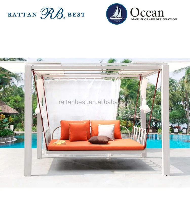 outdoor rattan covered swing hammock patio swing for garden