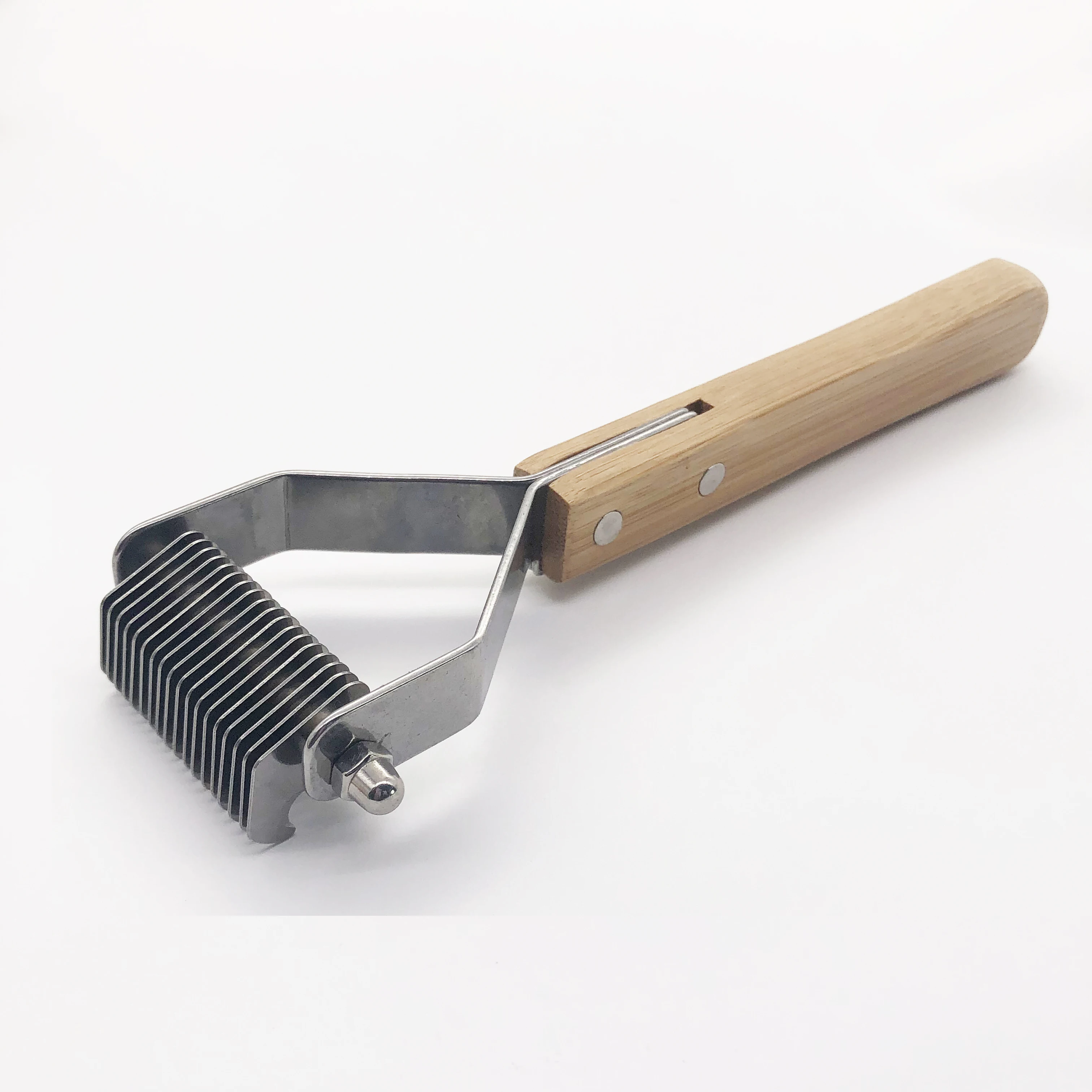 Bamboo handle dog undercoat rakes one side double side dematting tools