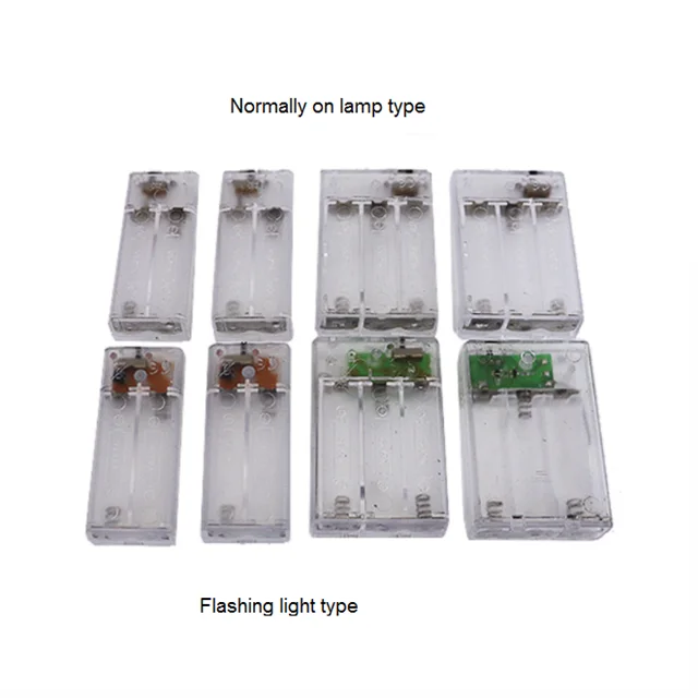 Black Transparent Plastic Series 2AA Battery Holder case