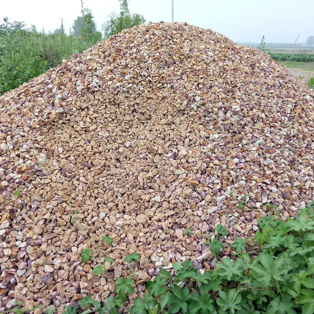 Hot Sale GS-021 Natural rolling decorative yellow wood grain color beans pebbles ball stone