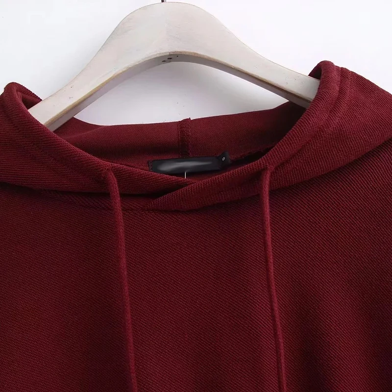 
Custom Women Fleece Cropped Sweatshirt Long Sleeve Wide RIB Hem Crop Top Shirt Drawstring Pullover Hoodie 