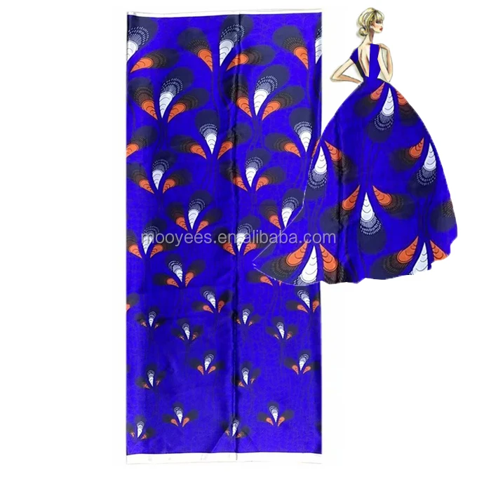 white color satin fashion soft african printed silk fabrics high quality print