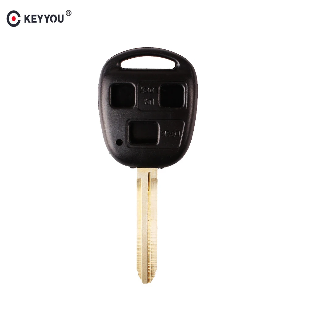 KEYYOU Replacement Blank Remote Key Shell Case For Toyota Avensis Corolla Yaris Auris 3 Buttons With Toy43 Blade