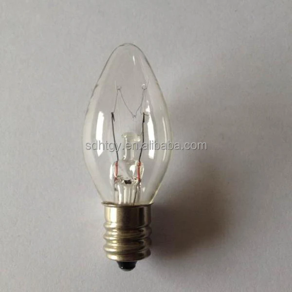 C7 glass lamp clear bulb  E12 5W 10W
