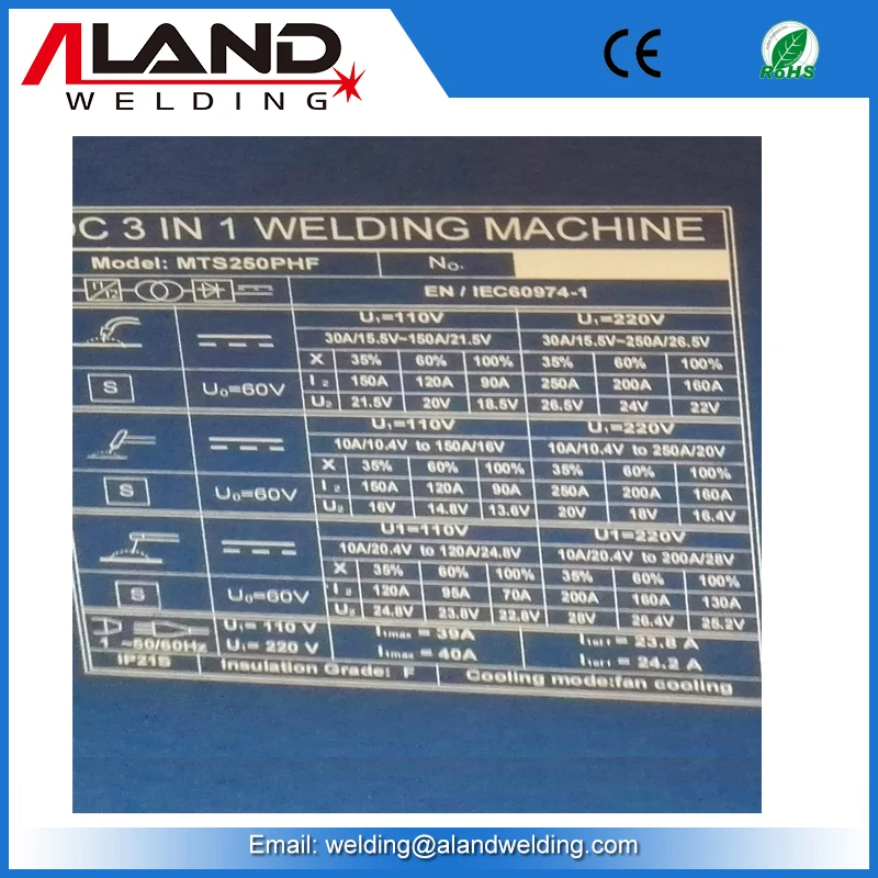 Portable MIG MAG ARC MMA MTS250PHF Welders