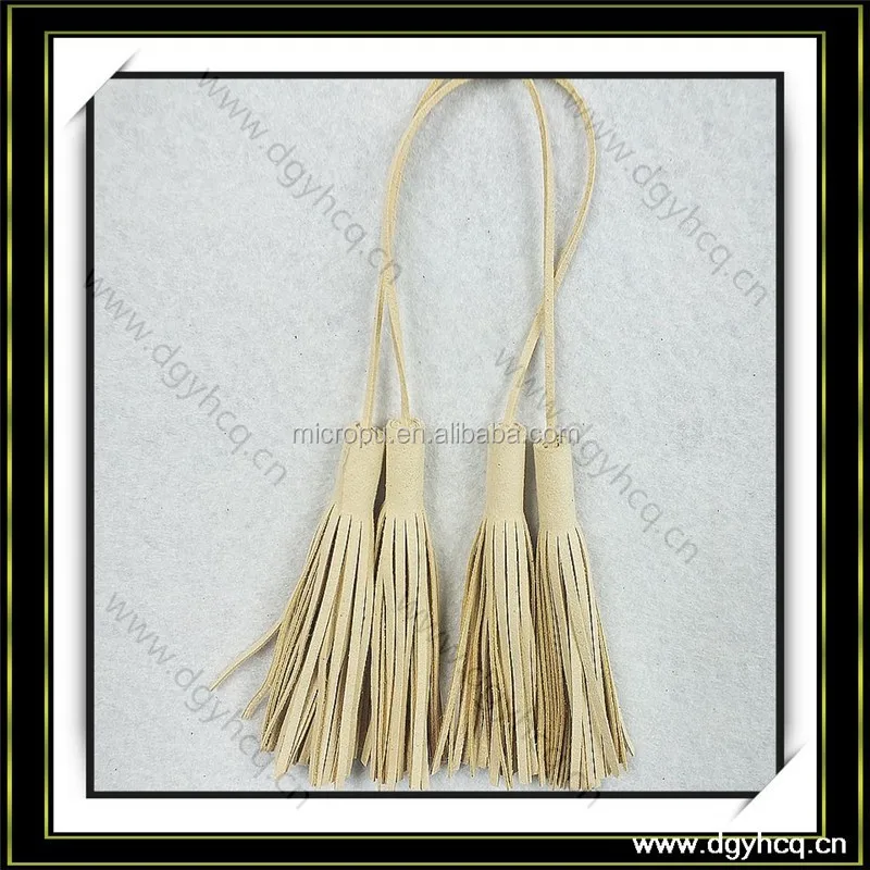double sided microfiber suede tassel pu suede leather fringe tassel leather tassel for macrame shoe and bag accessories