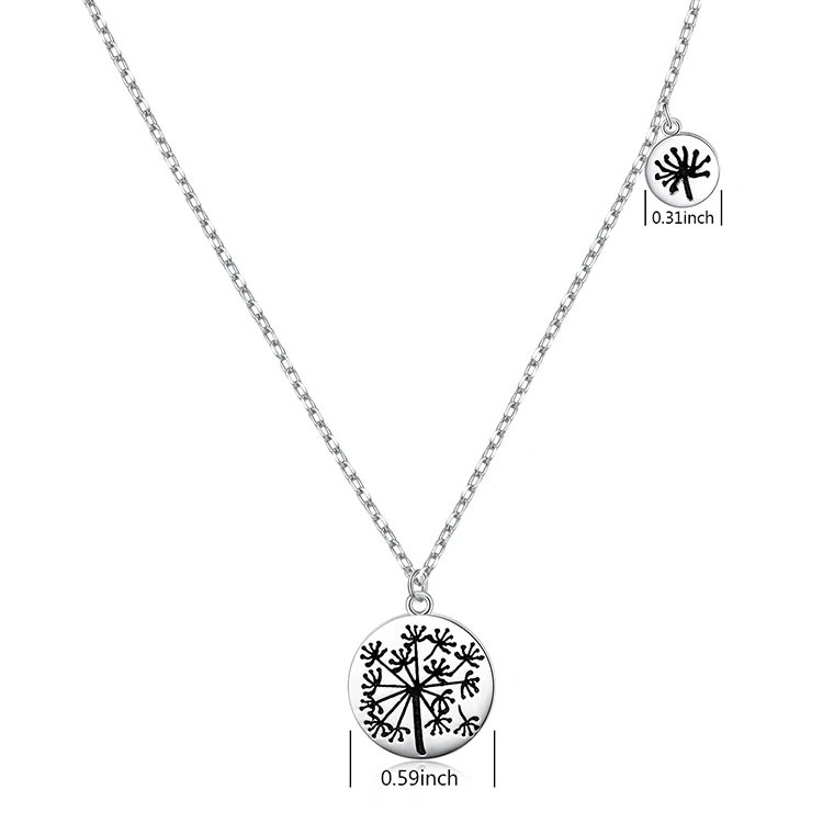 Meaning keeping love Dandelion Seed Sterling Sliver Pendant Charm Wish Necklace
