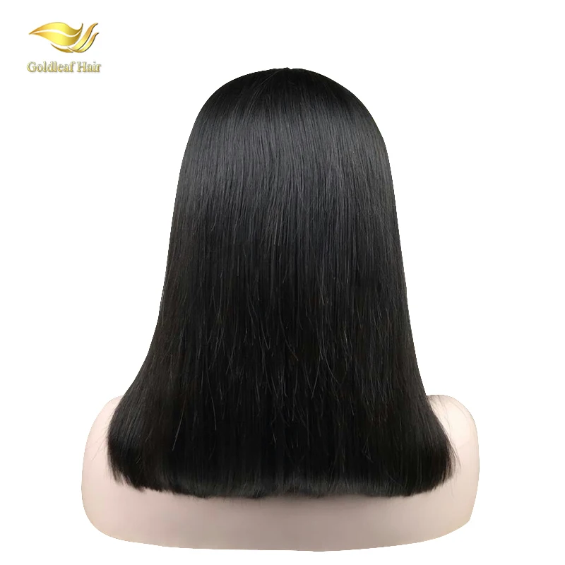 Wholesale no blended color Brown Black Blonde Bob style human hair lace front wigs for white women