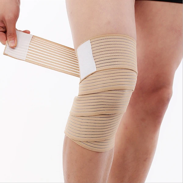 Weight lifting gym bandage brace adjustable knee support straps
