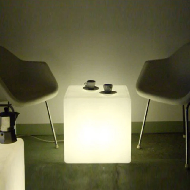 Led lighting furniture cube seat illuminated PE material led cube chair light up