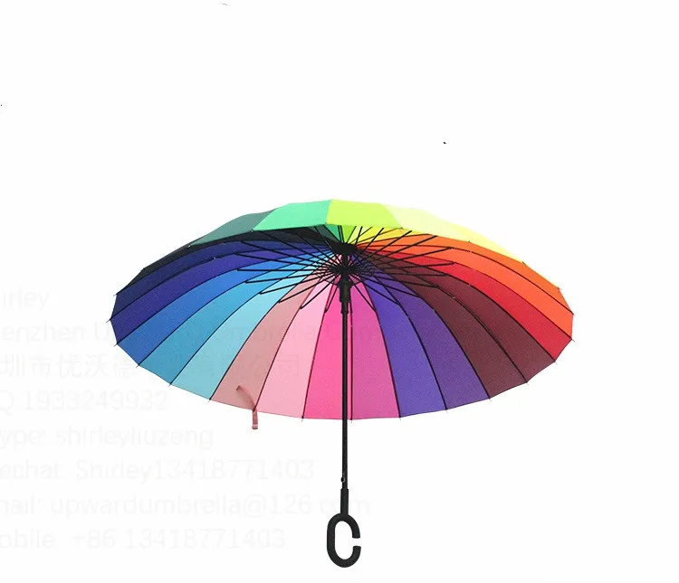 Straight umbrella color umbrella in japan rainbow umbrella