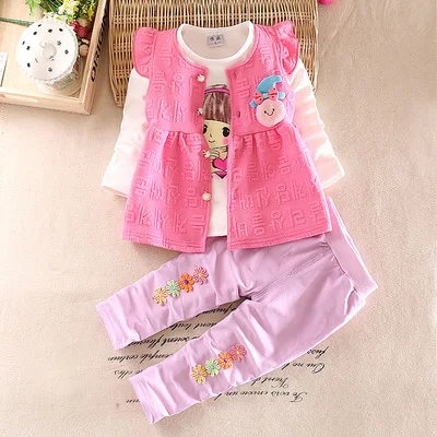 Hao Baby Children Wear New Spring And Autumn Girls Cute Three-Piece Suit Kid Going Out Suit