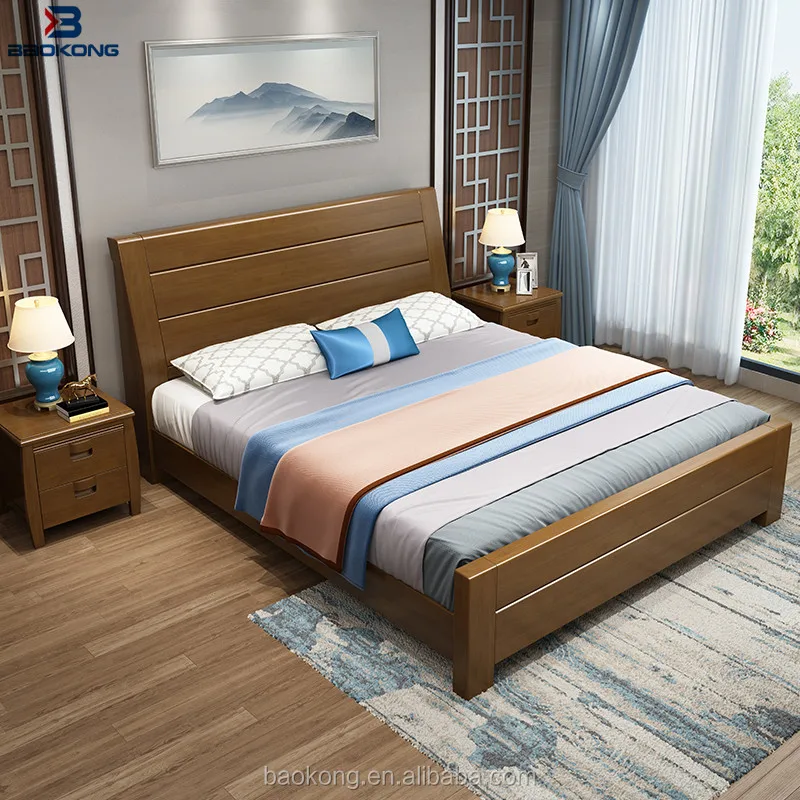 Wooden Bed With Cabinet Space Saving Bedroom Furniture