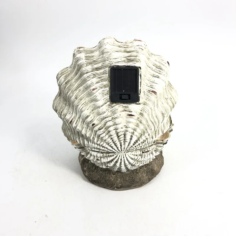 Garden Outdoor Solar LED Light Lawn and Yard Resin Clam Shell