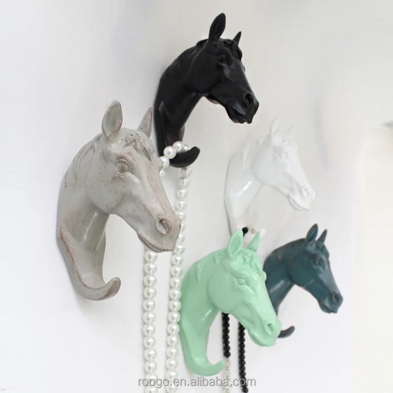 New style resin artificial horse head decorative bag holder hanging hooks for bags