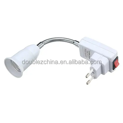 E27 Lamp Holder LED Light Bulb Universal Flexible Adjustable Converter Adapter Socket with Switch European Regulation Plug
