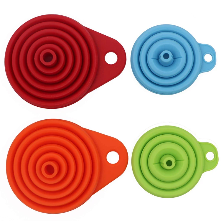 Amazon best selling flexible foldable kitchen hopper silicone collapsible funnel