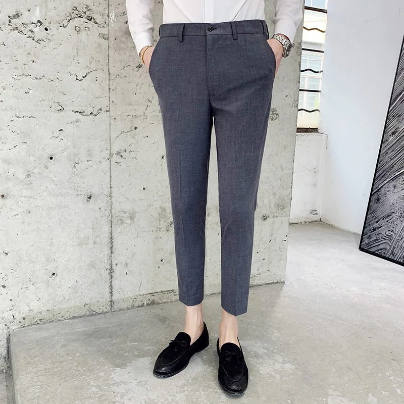 latest design Korean trouser men suit pants causal for businessman slim fit young men pants factory oem