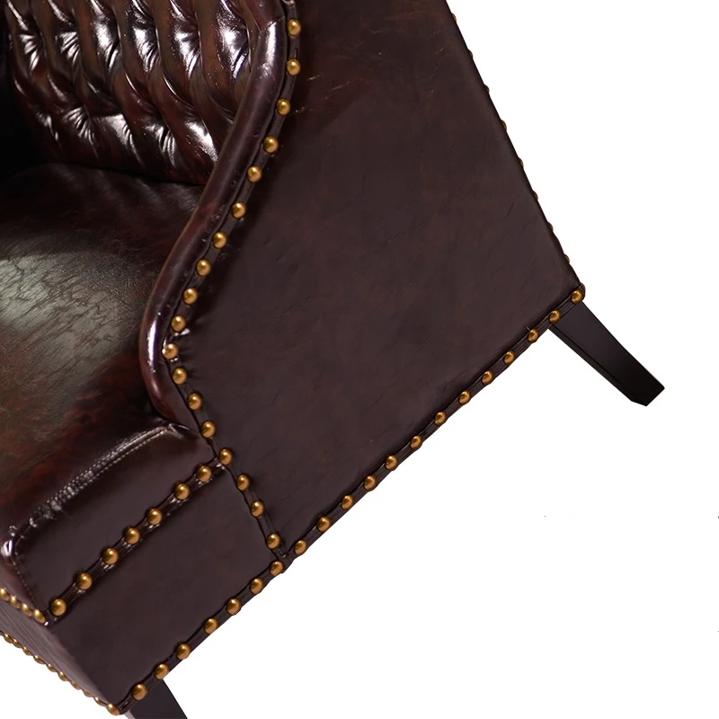 Ворсовое кресло с пуговицами на спине для современного ресторана